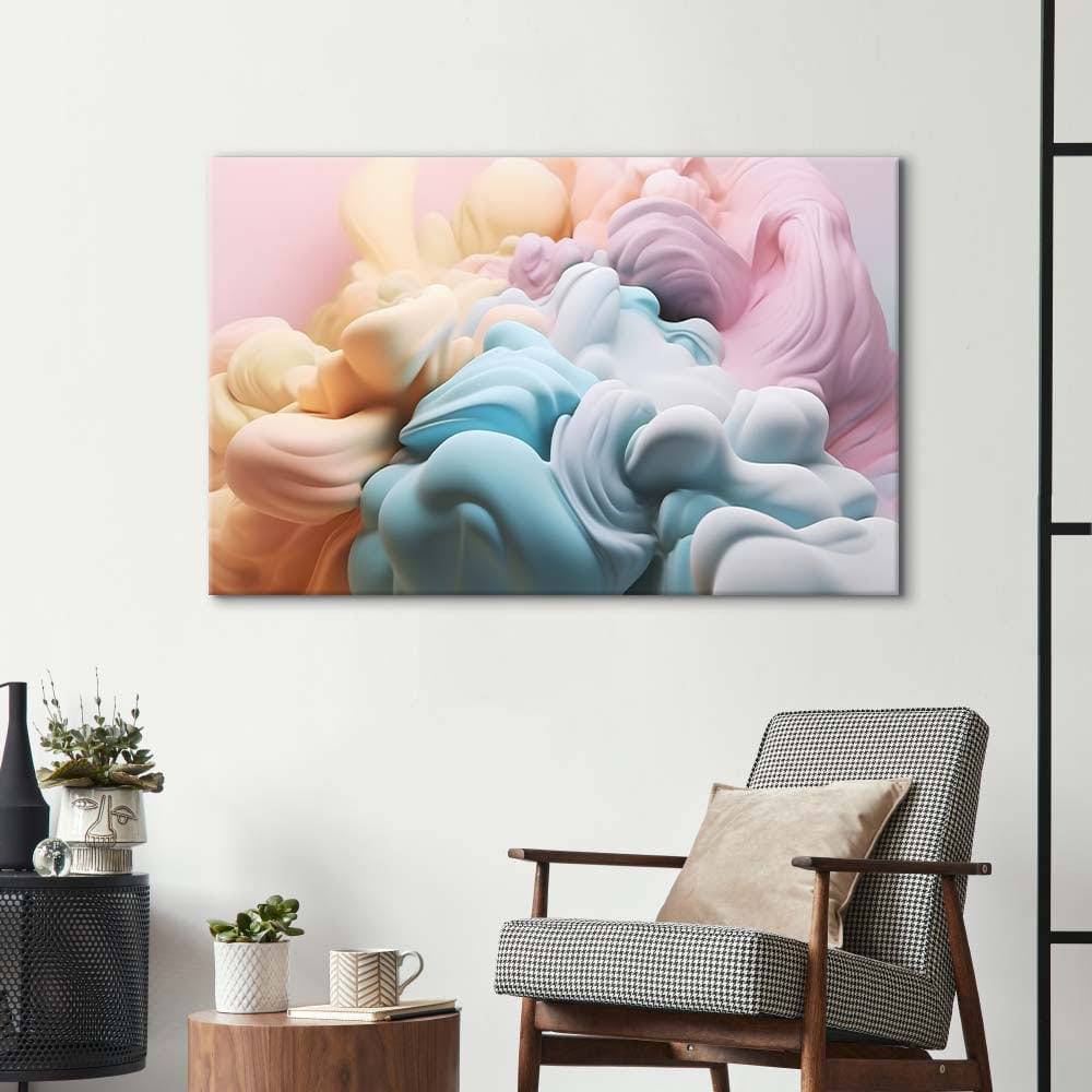 Pastel 3D Cloud Glass Wall Art - CreoGlass E-Shop