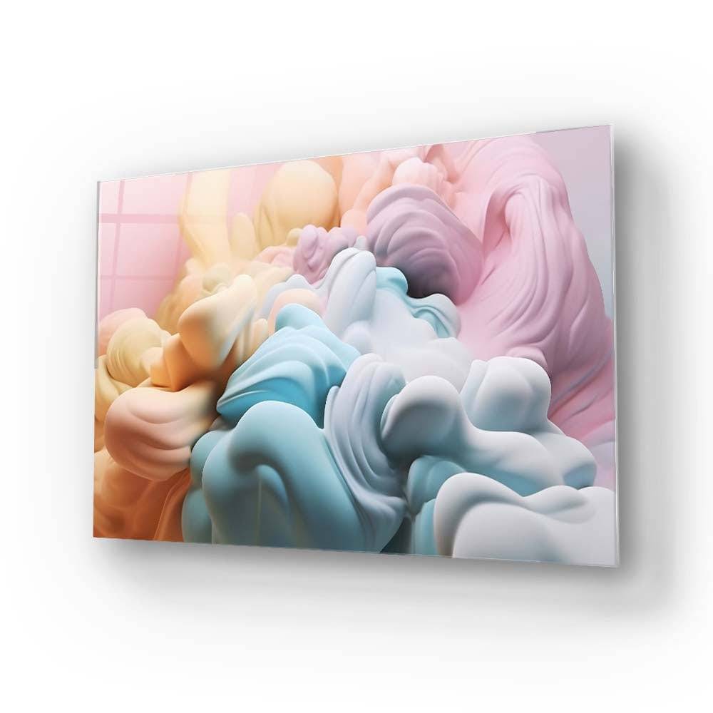 Pastel 3D Cloud Glass Wall Art - CreoGlass E-Shop