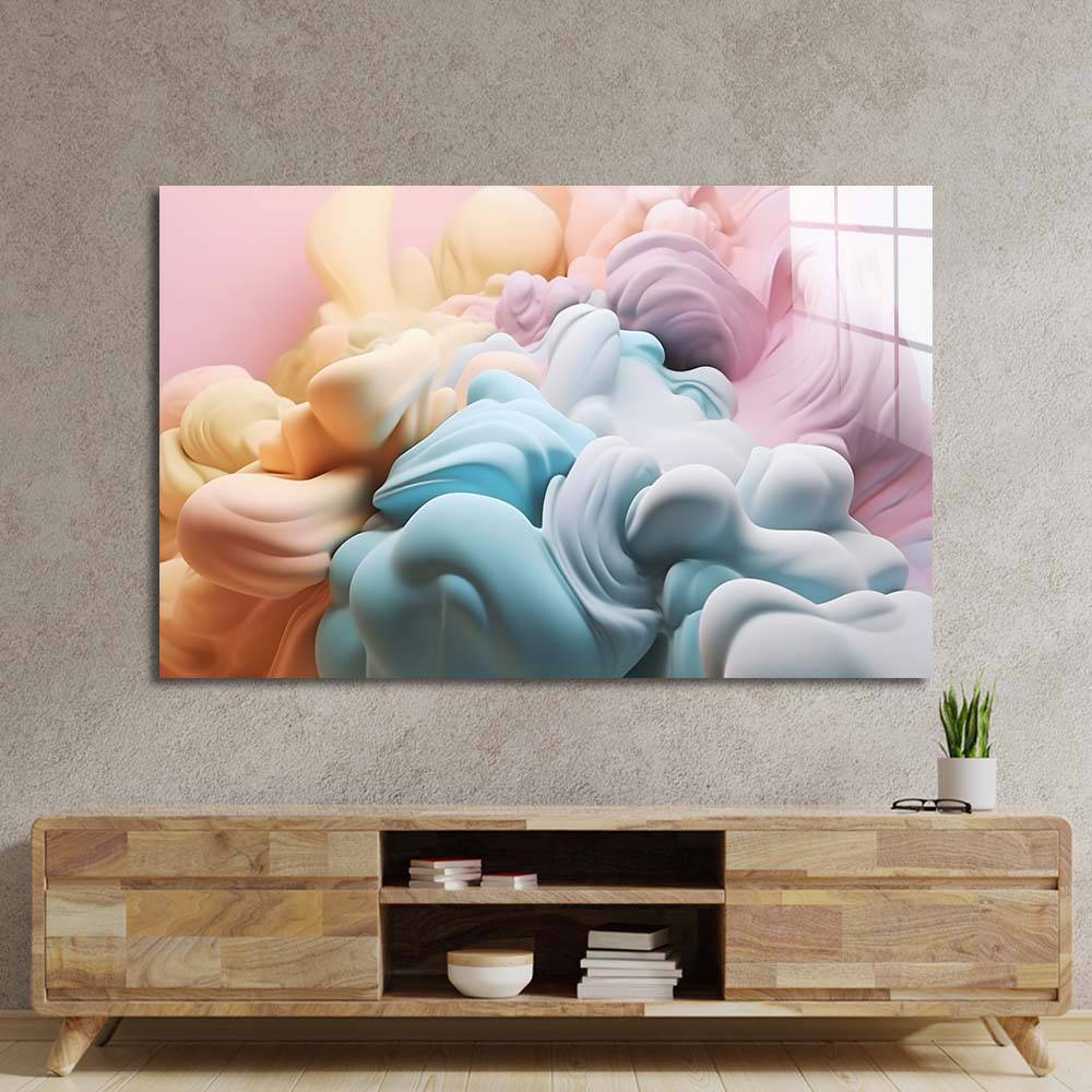 Pastel 3D Cloud Glass Wall Art - CreoGlass E-Shop