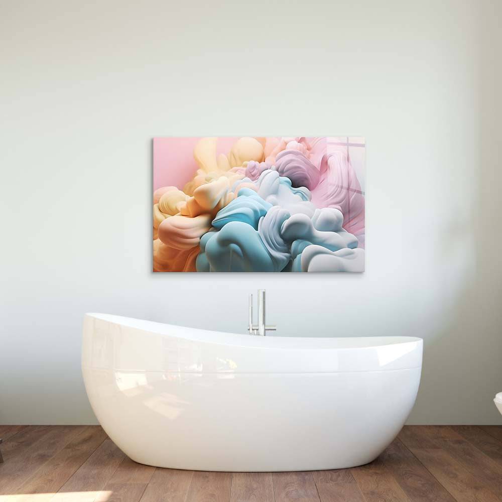 Pastel 3D Cloud Glass Wall Art - CreoGlass E-Shop