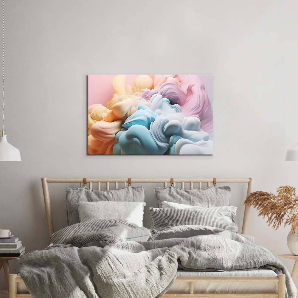 Pastel 3D Cloud Glass Wall Art - CreoGlass E-Shop