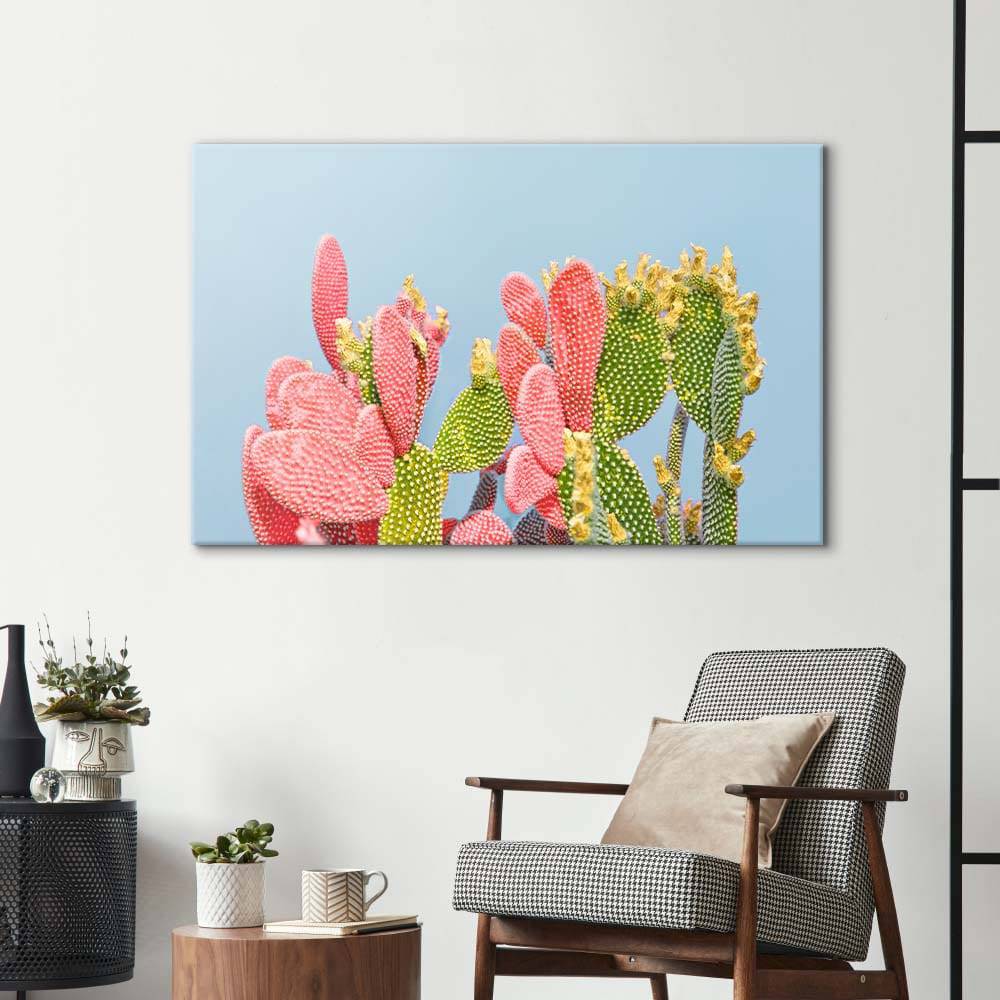 Pastel Cactus Glass Wall Art - CreoGlass E-Shop