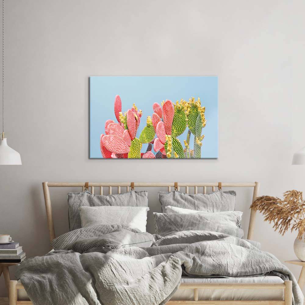 Pastel Cactus Glass Wall Art - CreoGlass E-Shop