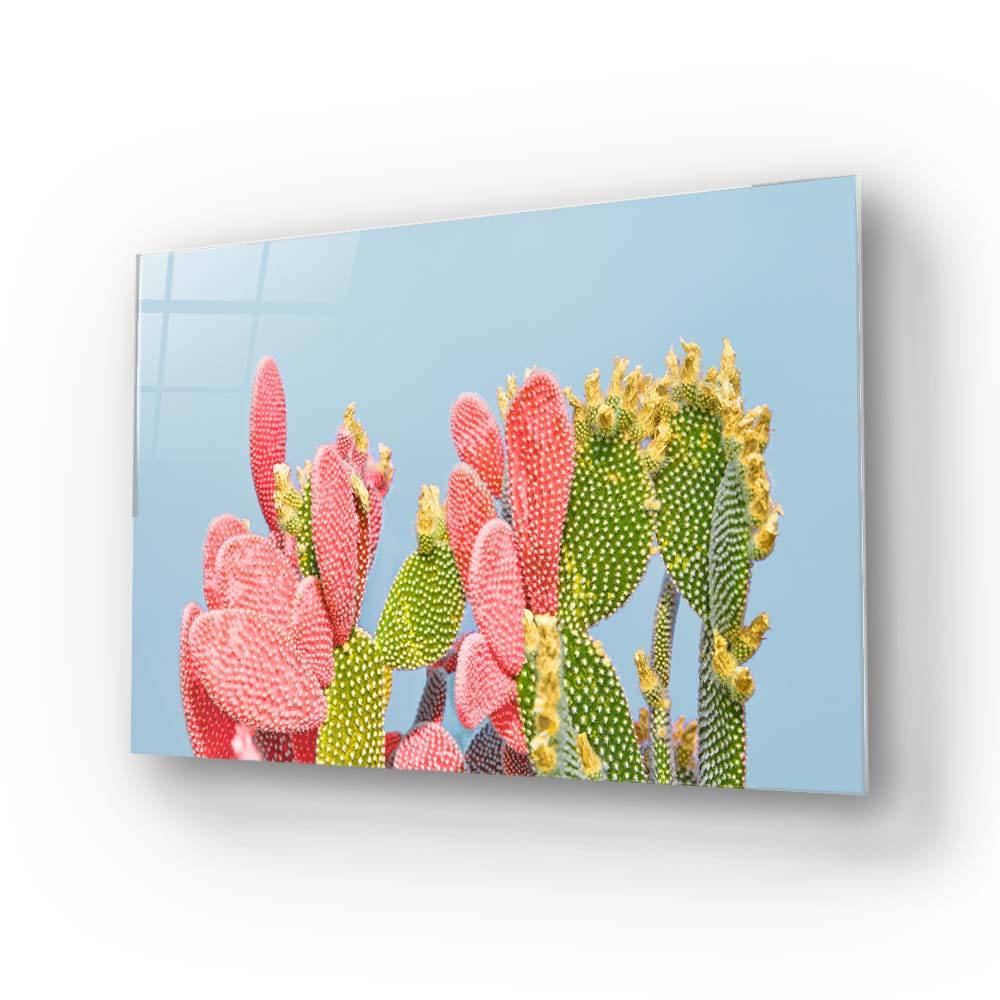 Pastel Cactus Glass Wall Art - CreoGlass E-Shop
