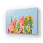 Pastel Cactus Glass Wall Art - CreoGlass E-Shop