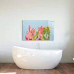 Pastel Cactus Glass Wall Art - CreoGlass E-Shop