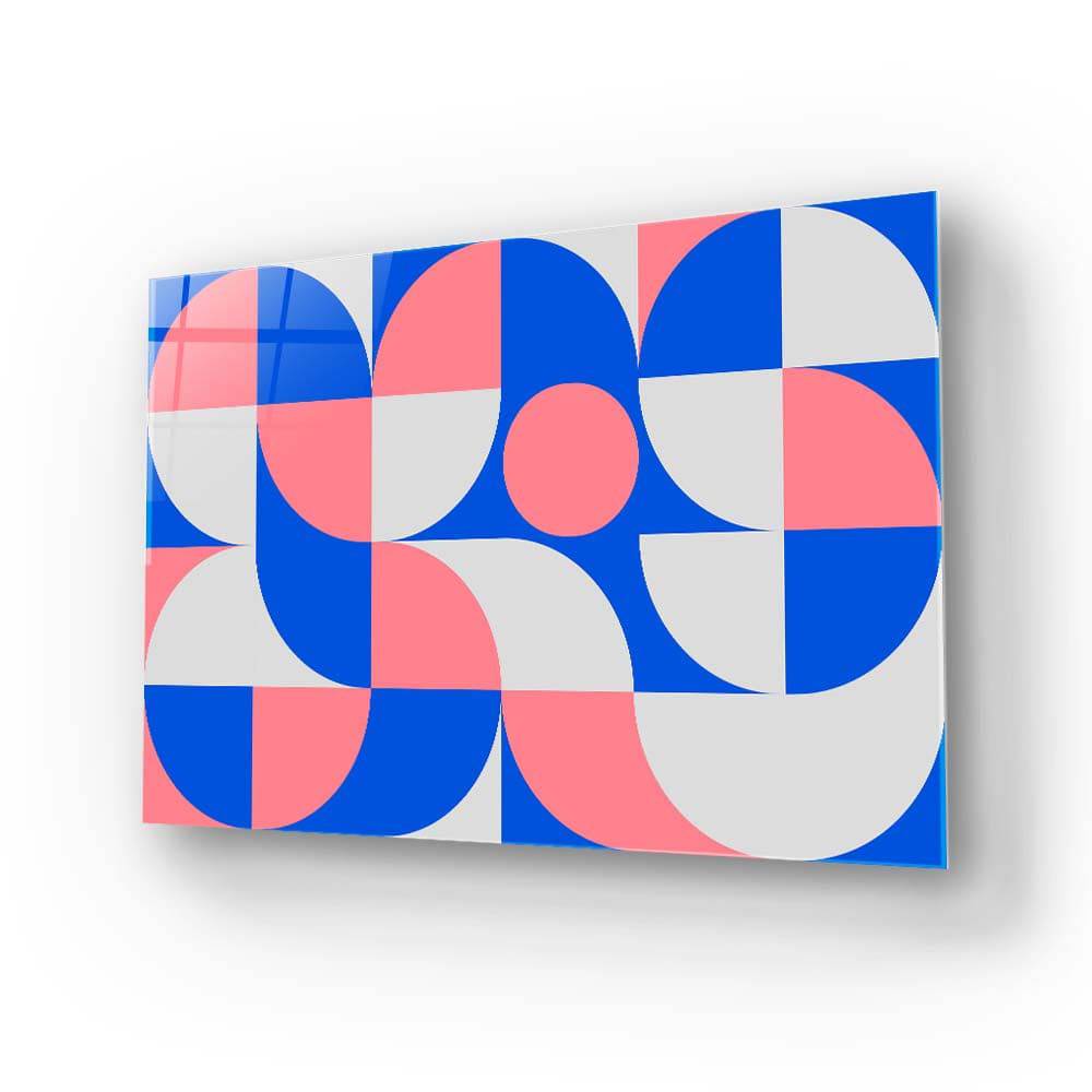 Pastel Minimal Abstract Geometry Glass Wall Art - CreoGlass E-Shop