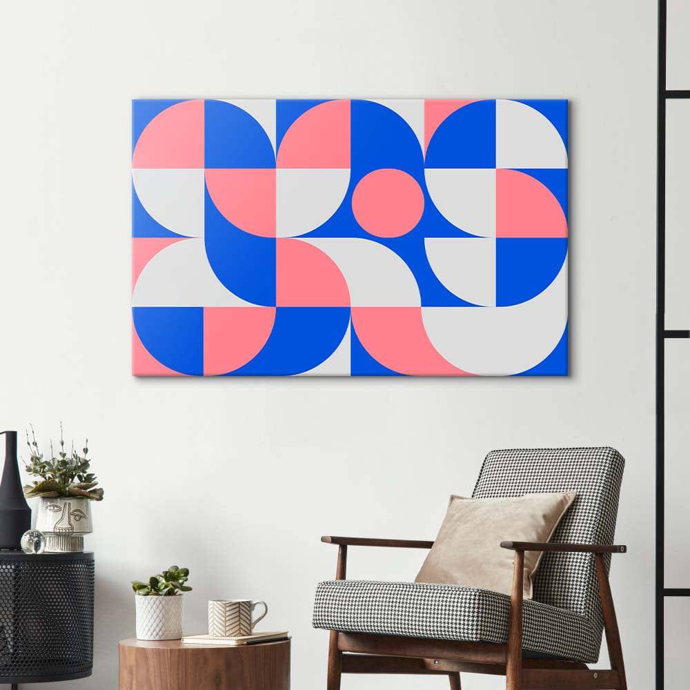 Pastel Minimal Abstract Geometry Glass Wall Art - CreoGlass E-Shop