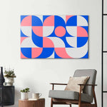 Pastel Minimal Abstract Geometry Glass Wall Art - CreoGlass E-Shop