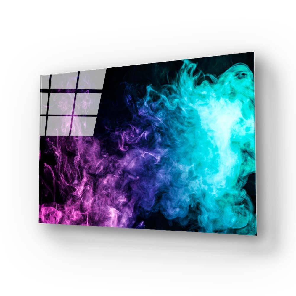 Purple and Blue Smoke Glass Wall Art - CreoGlass E-Shop
