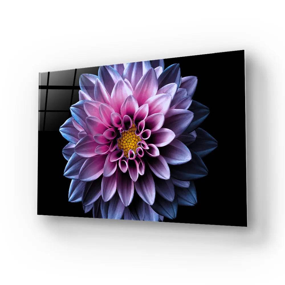 Purple Dahlia Glass Wall Art - CreoGlass E-Shop