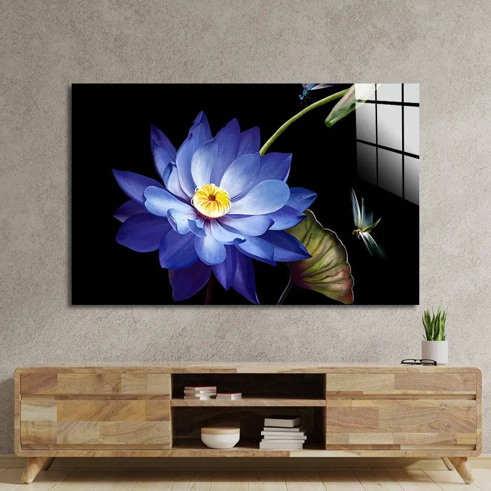 Purple Lotus Glass Wall Art - CreoGlass E-Shop