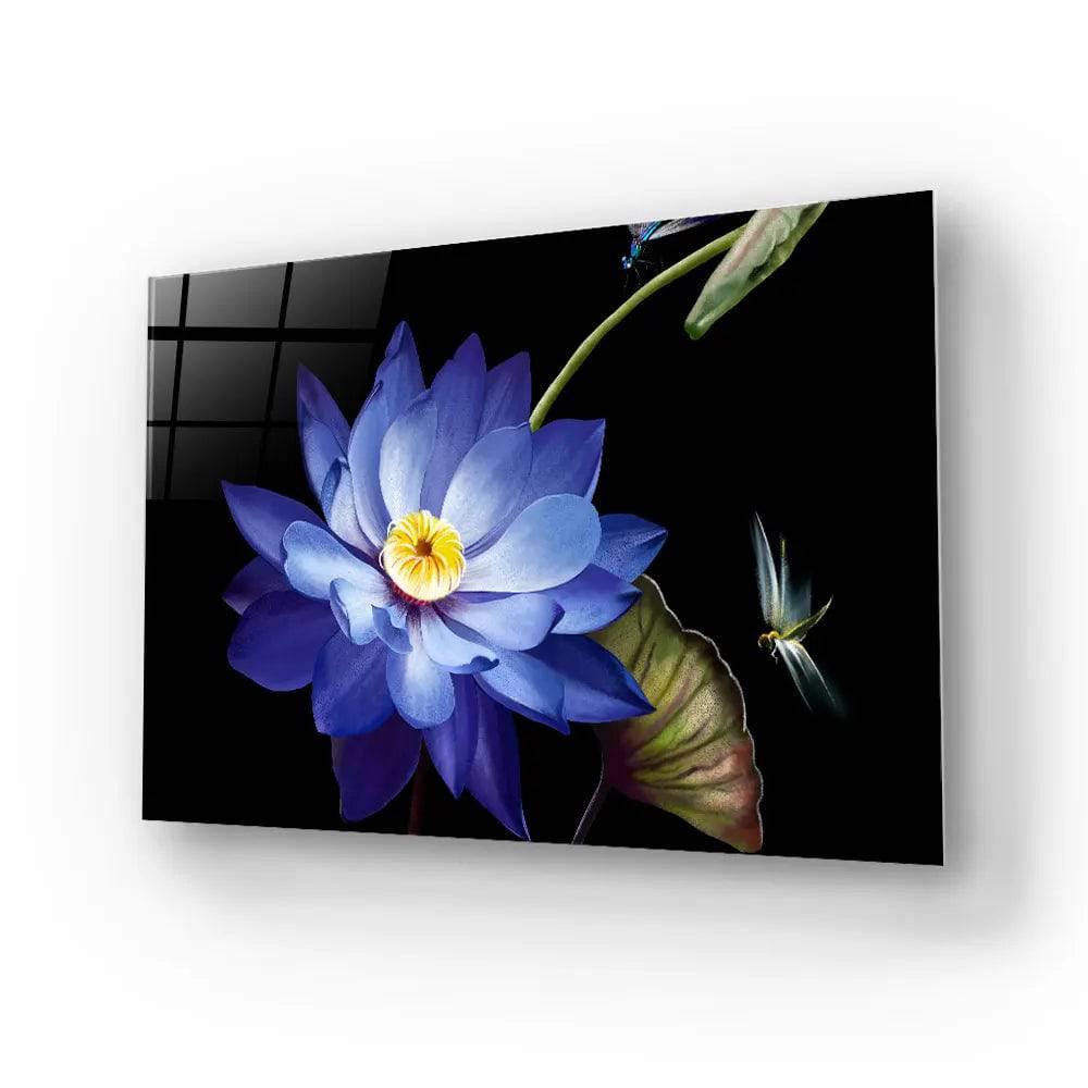 Purple Lotus Glass Wall Art - CreoGlass E-Shop