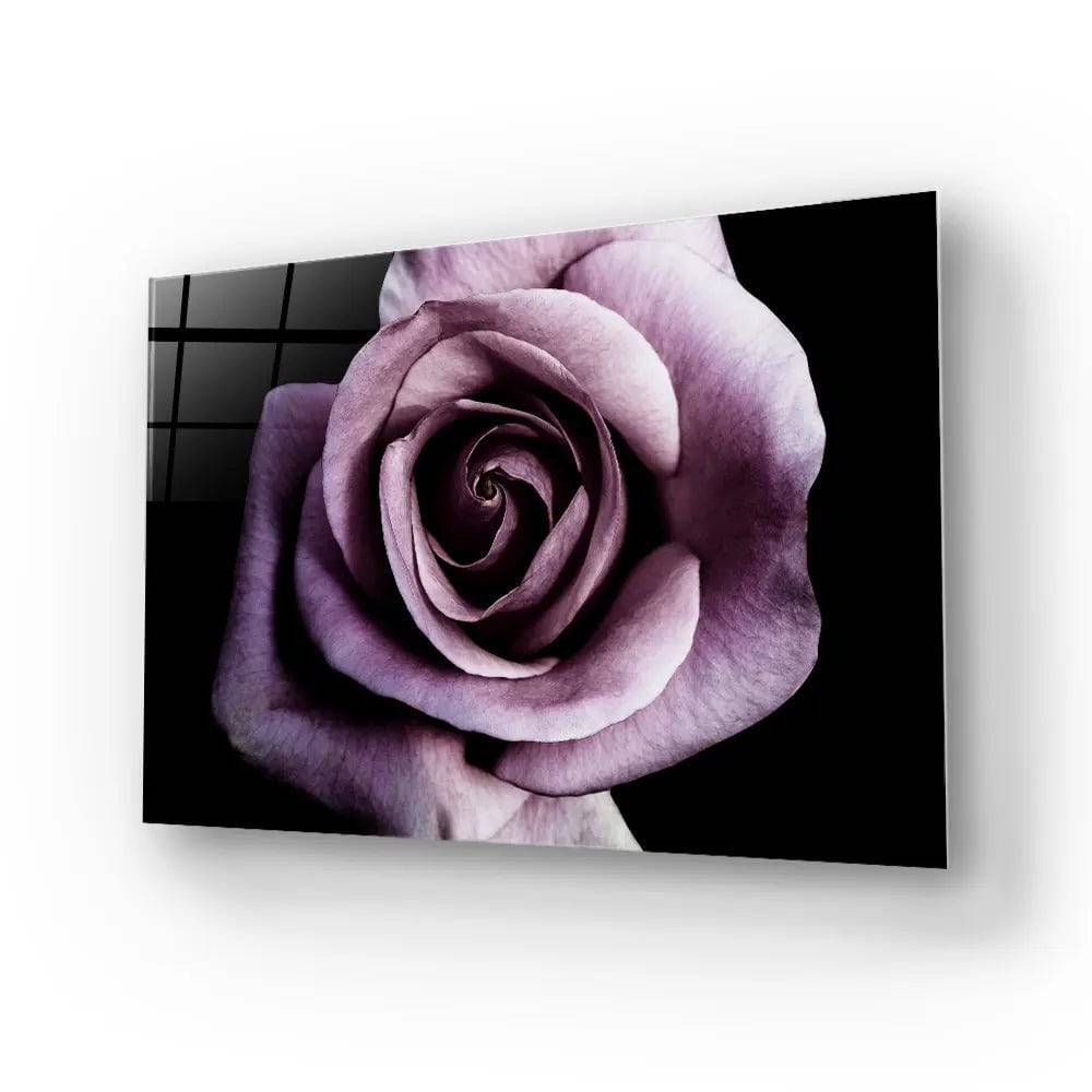 Purple Rose Glass Wall Art - CreoGlass E-Shop