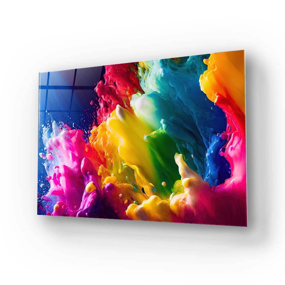 Rainbow Splash Glass Wall Art - CreoGlass E-Shop