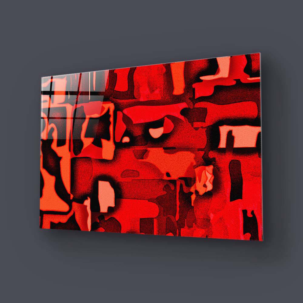 Red Abstraction Glass Wall Art - CreoGlass E-Shop