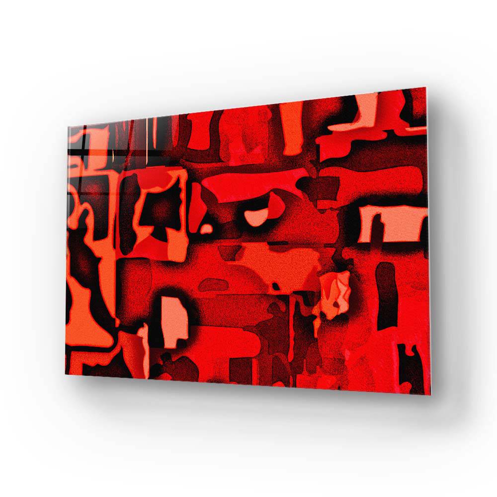 Red Abstraction Glass Wall Art - CreoGlass E-Shop