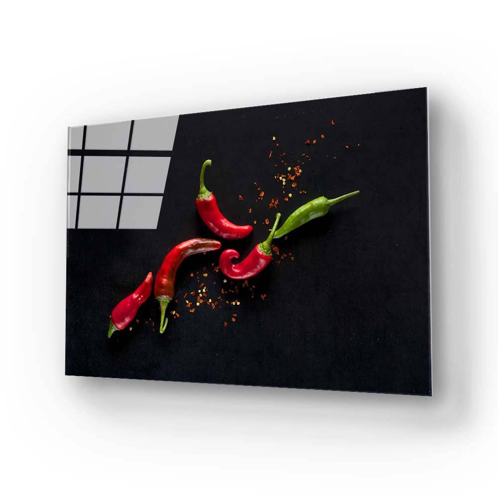 Red Chillies Glass Wall Art - CreoGlass E-Shop