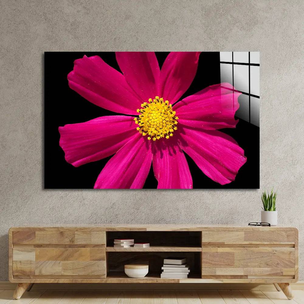 Red Daisy Glass Wall Art - CreoGlass E-Shop