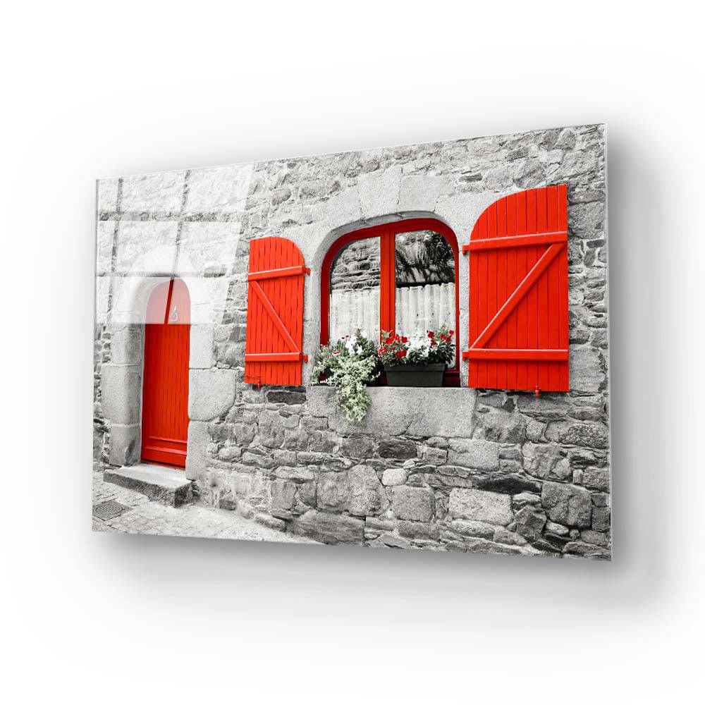 Red Window Glass Wall Art - CreoGlass E-Shop