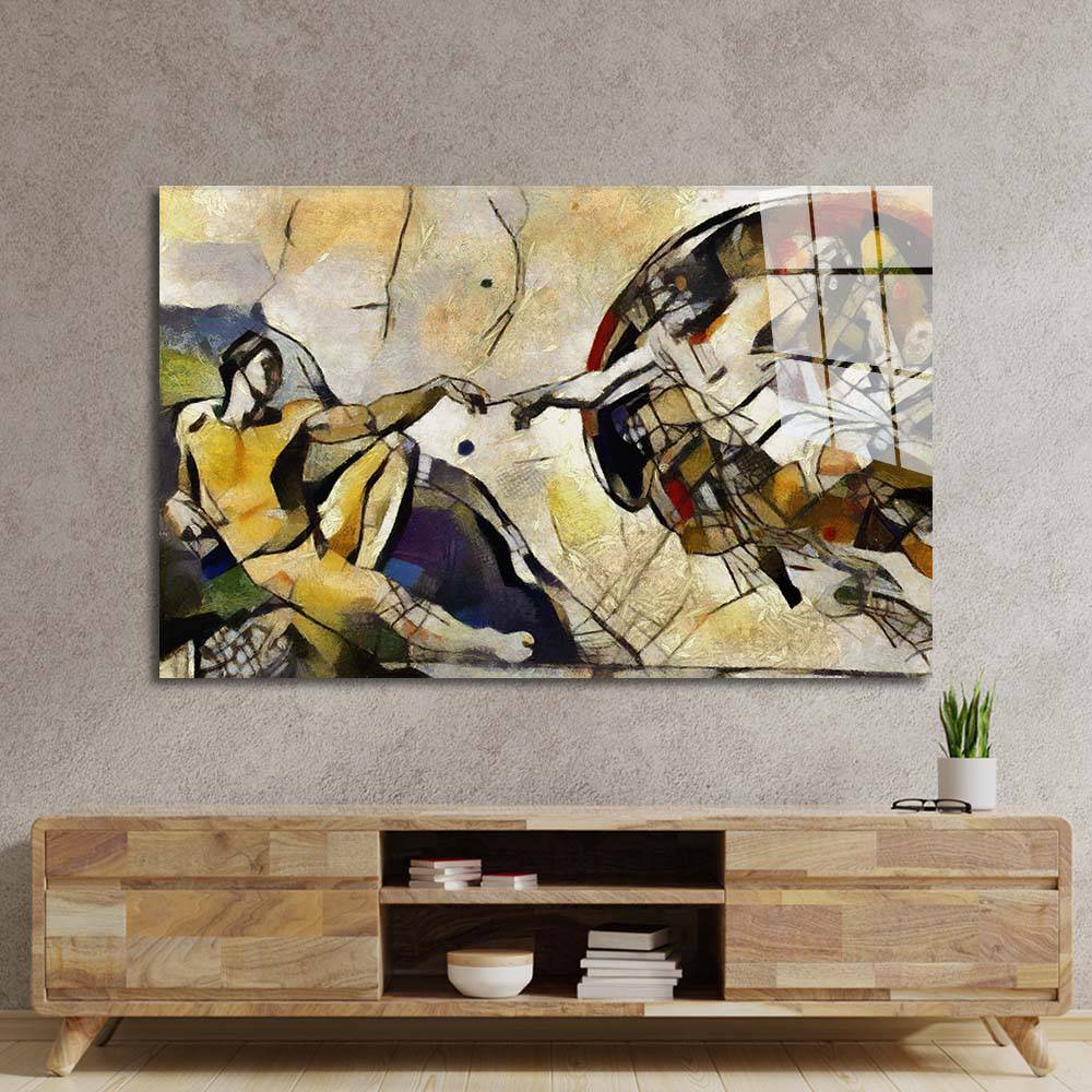 Reproduction Adam Fresco Michelangelo Glass Wall Art - CreoGlass E-Shop