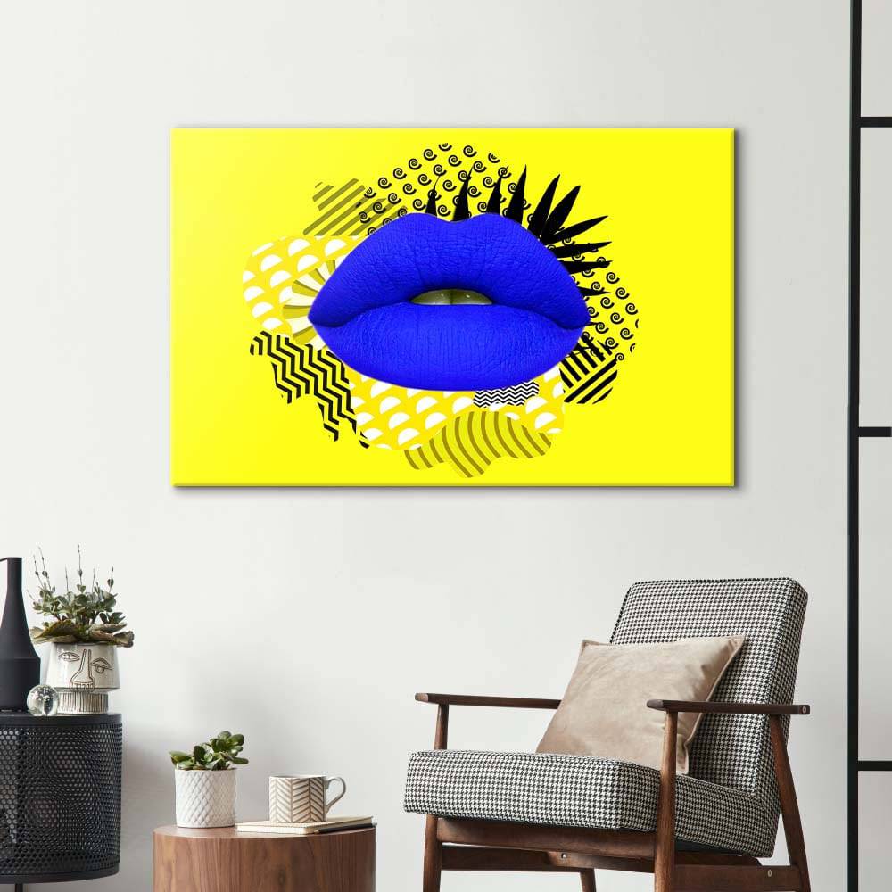 Retro Lips Glass Wall Art - CreoGlass E-Shop