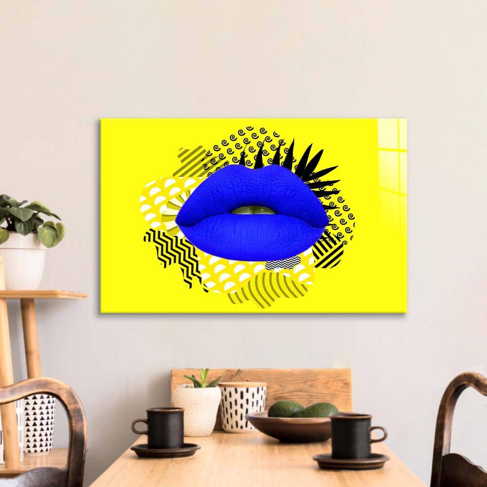 Retro Lips Glass Wall Art - CreoGlass E-Shop
