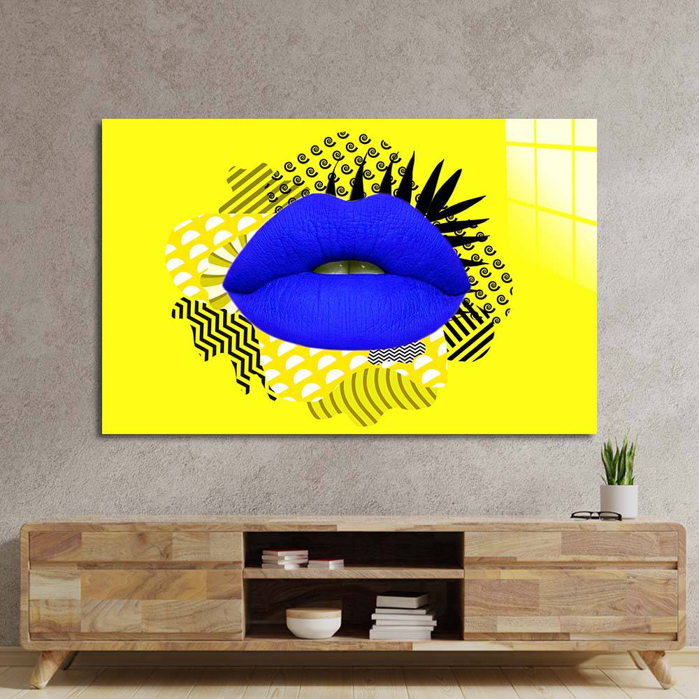 Retro Lips Glass Wall Art - CreoGlass E-Shop