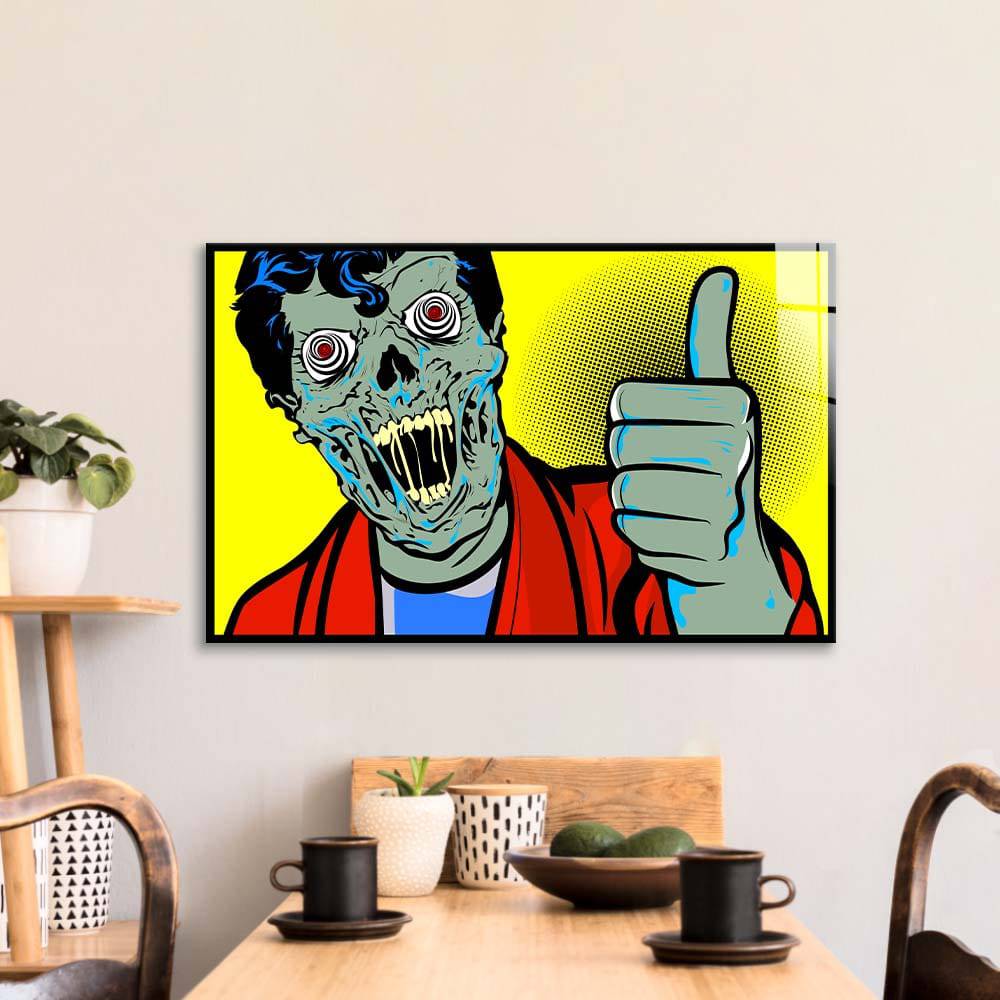 Retro Zombie Glass Wall Art - CreoGlass E-Shop