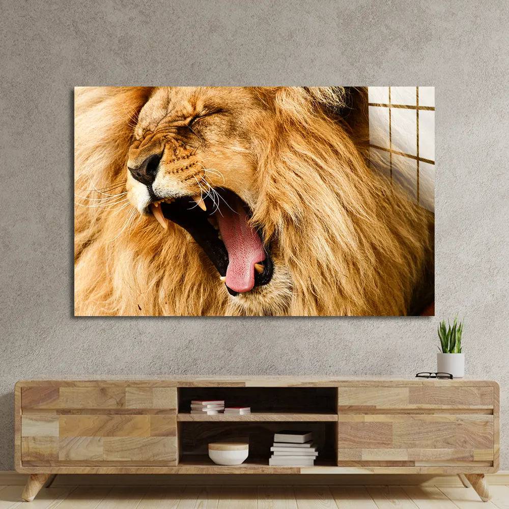 Roaring Lion 3 Glass Wall Art - CreoGlass E-Shop