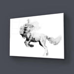 Running Horse in Black Ink Glass Wall Art - CreoGlass E-Shop