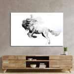 Running Horse in Black Ink Glass Wall Art - CreoGlass E-Shop