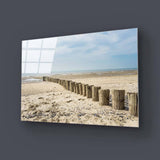 Scenic Beach Groins Glass Wall Art - CreoGlass E-Shop