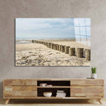 Scenic Beach Groins Glass Wall Art - CreoGlass E-Shop