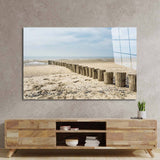 Scenic Beach Groins Glass Wall Art - CreoGlass E-Shop