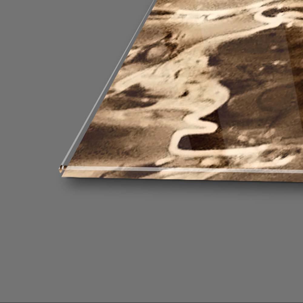 Sepia Venetian Boats Glass Wall Art - CreoGlass E-Shop
