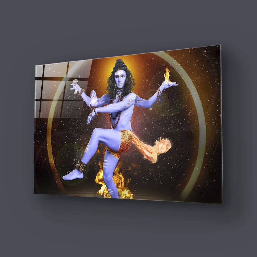Shiva Nataraja Hindu God Lord Siva Glass Wall Art - CreoGlass E-Shop