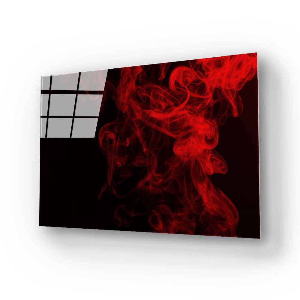 Smoke Effect Black and Red Glass Wall Art - CreoGlass E-Shop