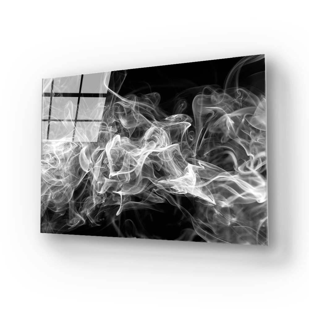 Smoke Effect Black and White Glass Wall Art - CreoGlass E-Shop