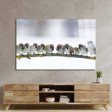 Sparrows Sitting on a Branch Glass Wall Art - CreoGlass E-Shop