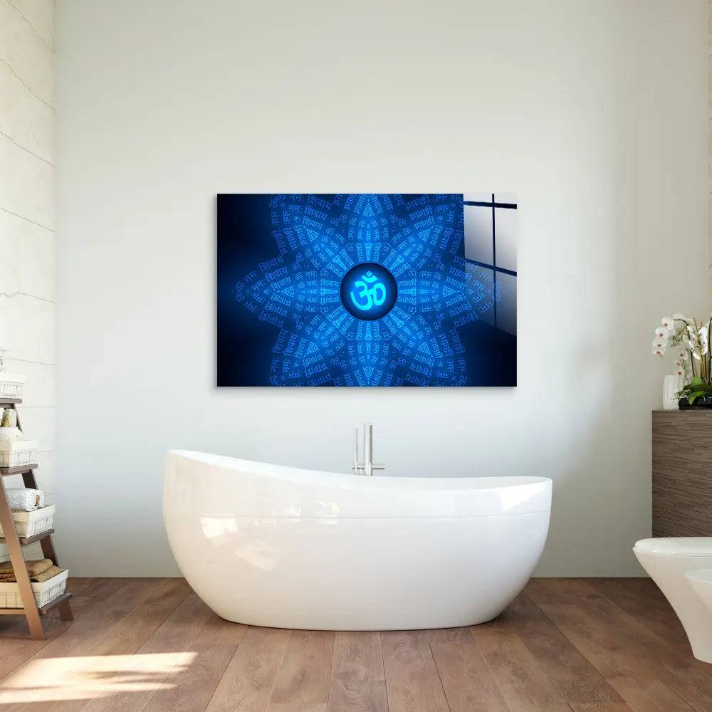 Spiritual Om Mantra Glass Wall Art - CreoGlass E-Shop