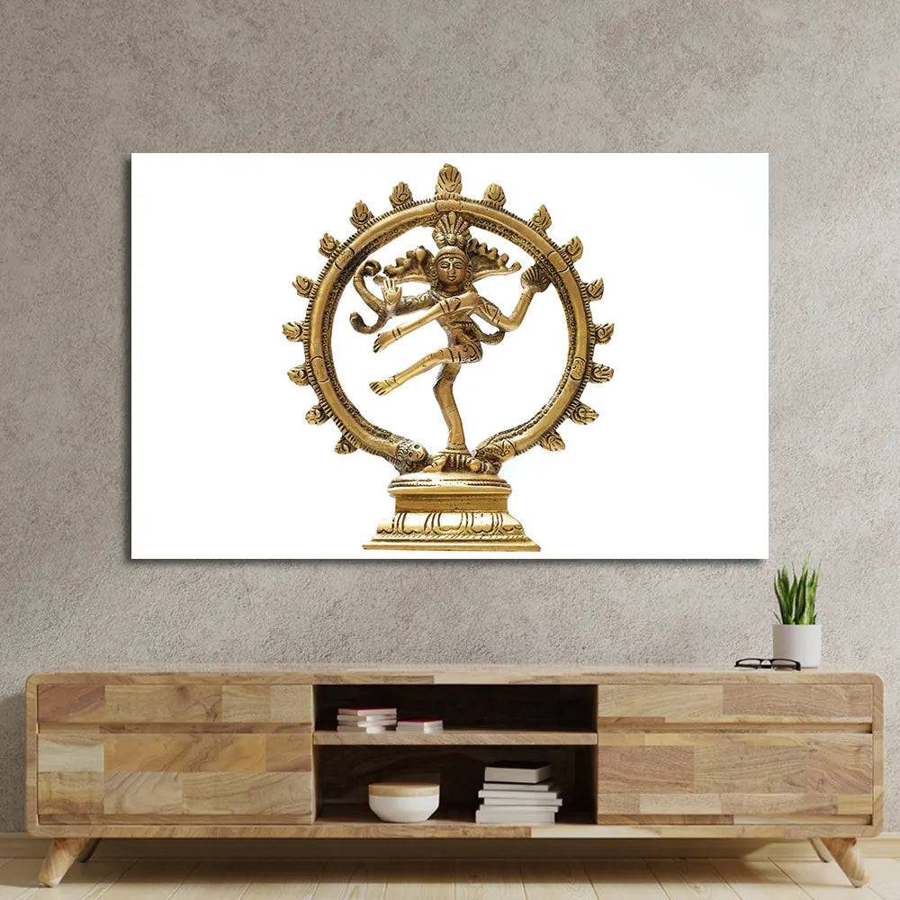 Statue Indian Hindu God Shiva Nataraja Glass Wall Art - CreoGlass E-Shop