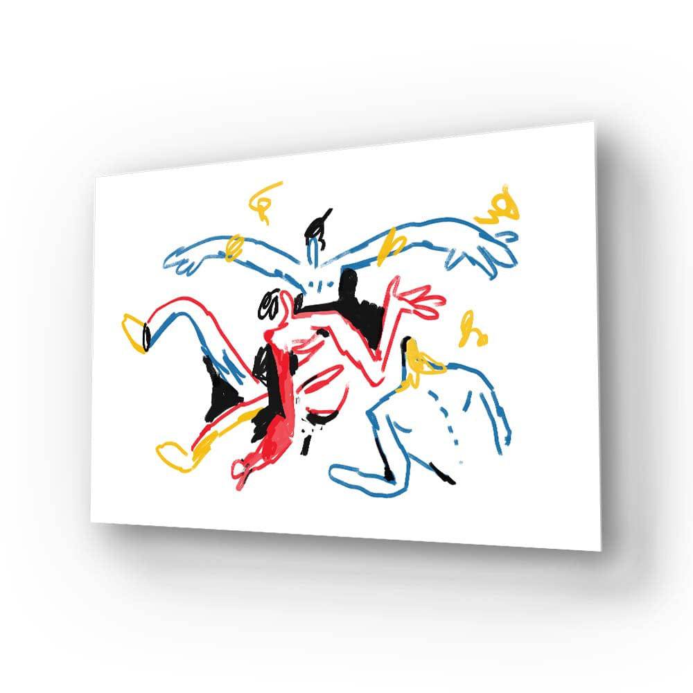 Teamwork Abstract Glass Wall Art - CreoGlass E-Shop