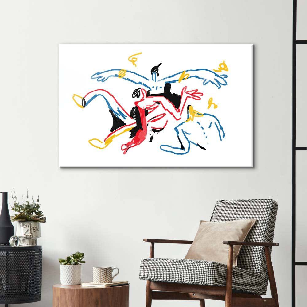 Teamwork Abstract Glass Wall Art - CreoGlass E-Shop