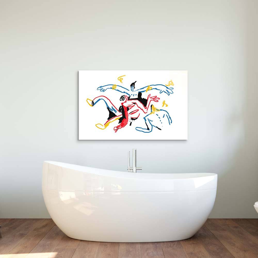 Teamwork Abstract Glass Wall Art - CreoGlass E-Shop