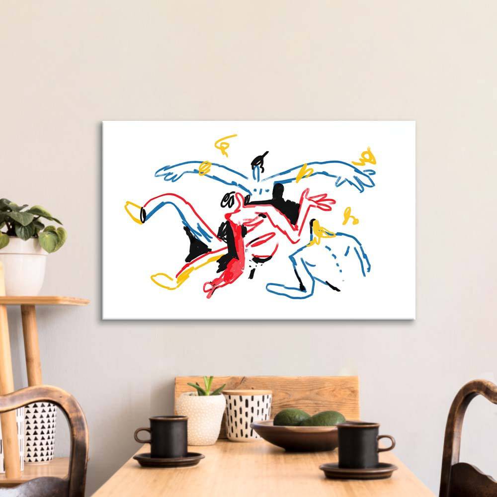 Teamwork Abstract Glass Wall Art - CreoGlass E-Shop