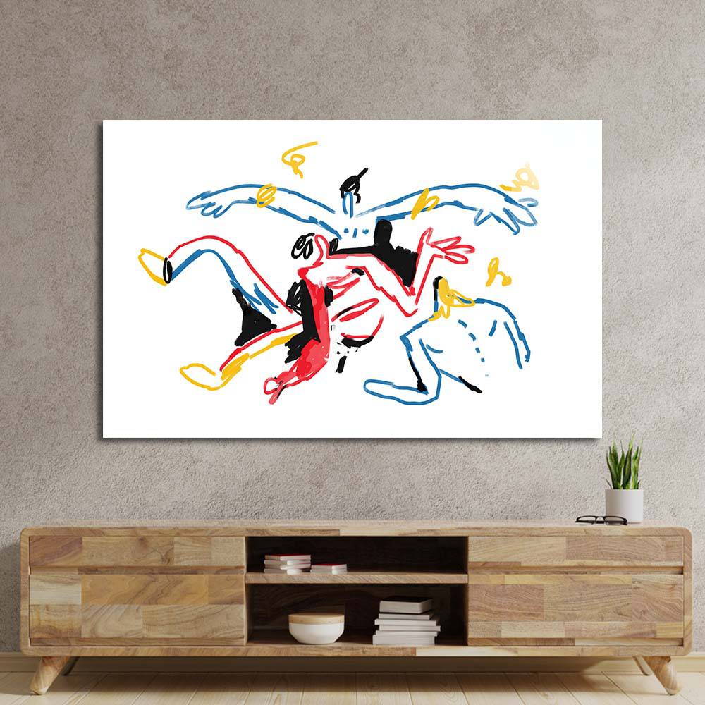 Teamwork Abstract Glass Wall Art - CreoGlass E-Shop
