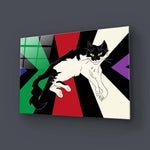 Tuxedo Cat Glass Wall Art - CreoGlass E-Shop