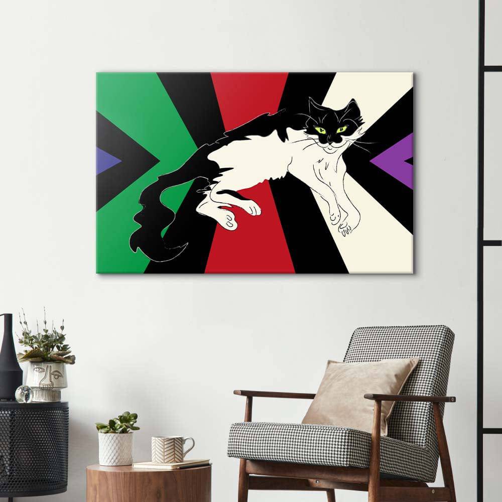 Tuxedo Cat Glass Wall Art - CreoGlass E-Shop