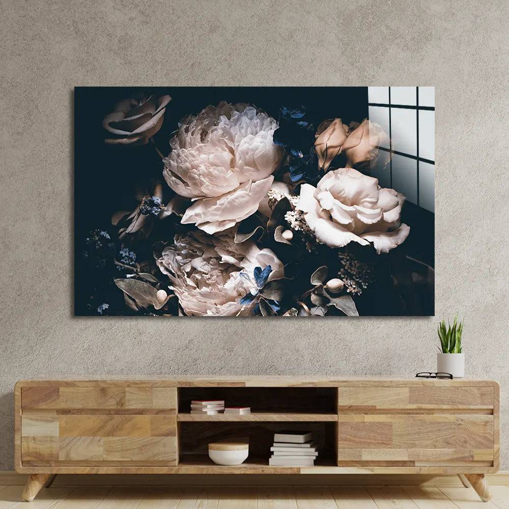 Vintage Bouquet Glass Wall Art - CreoGlass E-Shop